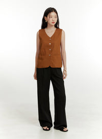 solid-wide-fit-pintuck-tailored-pants-ou419
