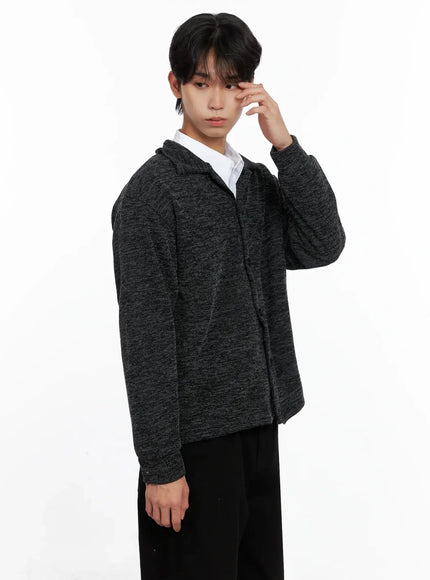 Men's Button-Up Collar Knit Cardigan IO516