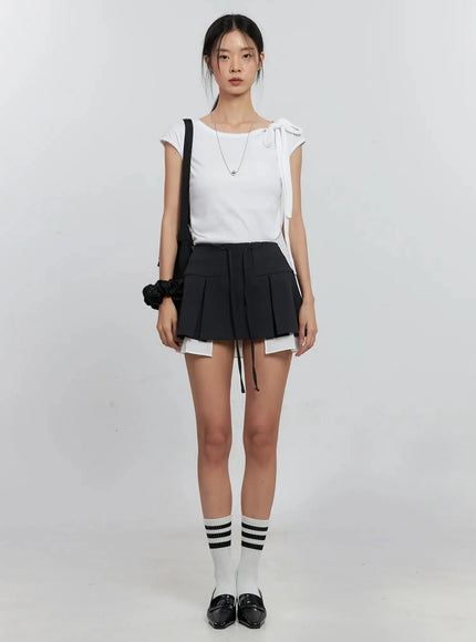 layered-pleated-mini-skirt-is516