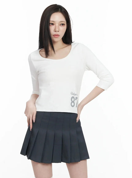 vintage-numeral-half-sleeve-fleece-top-ij528