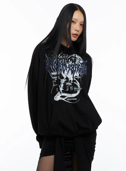 Oversized Graphic Hoodie IO516