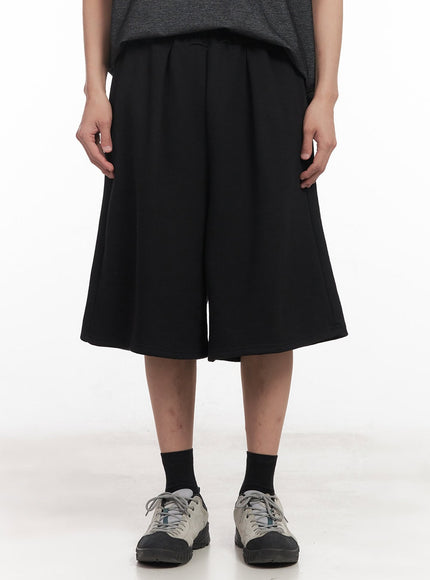 mens-comfy-wide-fit-sweatshorts-ia511 / Black