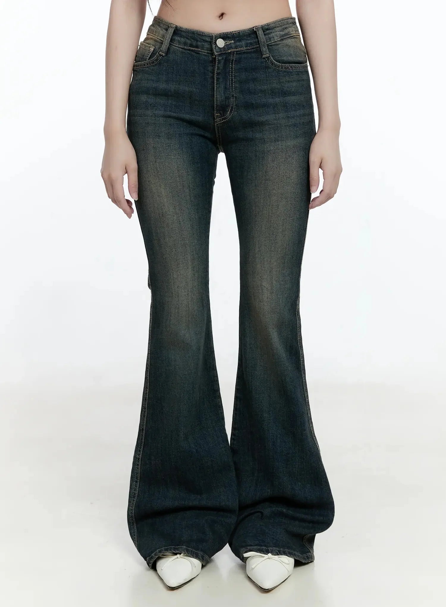 karla-vintage-logo-flare-jeans-io520 / Dark blue