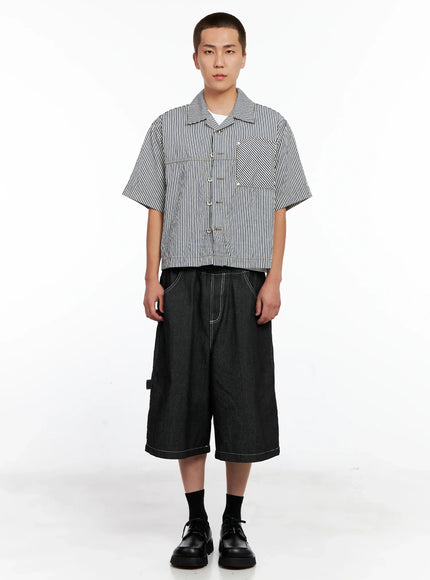 Men's Striped Cropped Jacket IG508