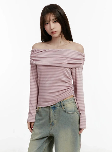 striped-off-shoulder-shirred-top-ij516