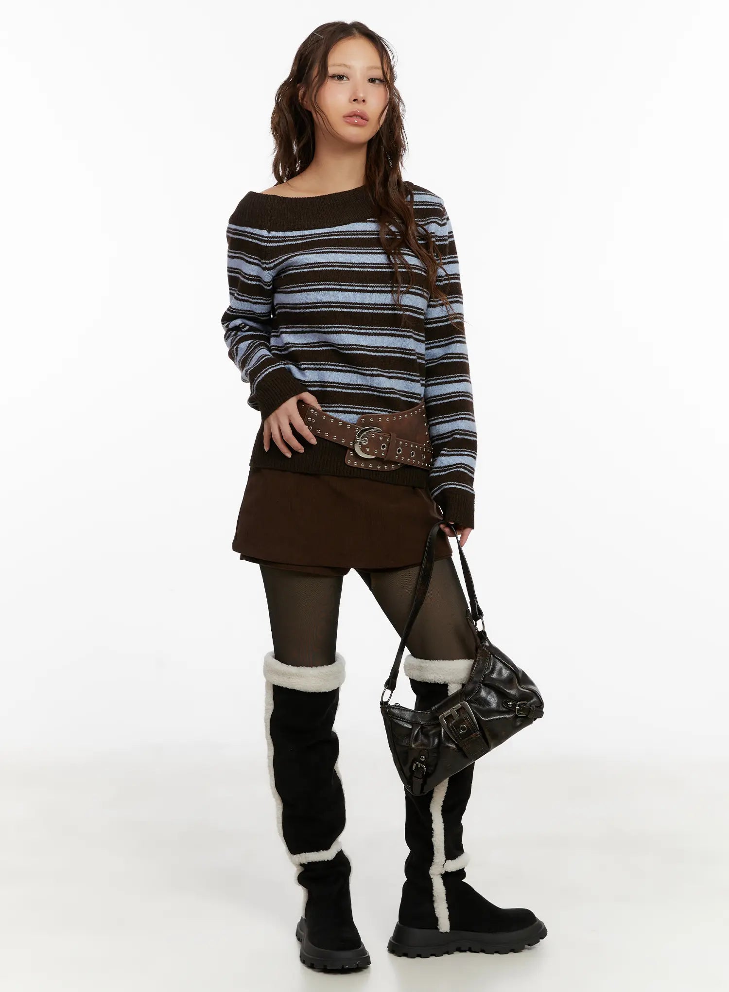 striped-off-shoulder-knit-sweater-cd517