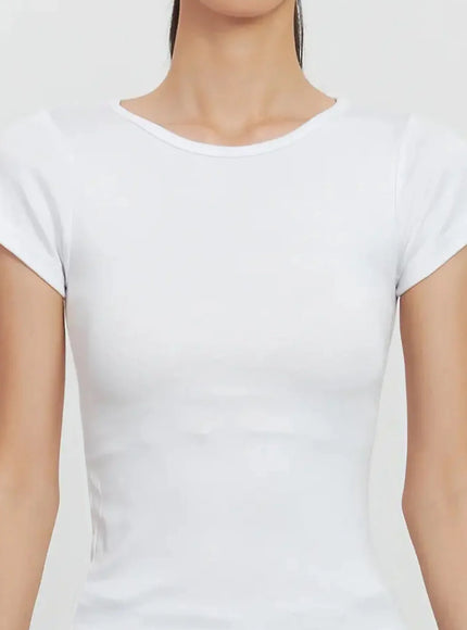 Round Neck Short-Sleeve Top IL528