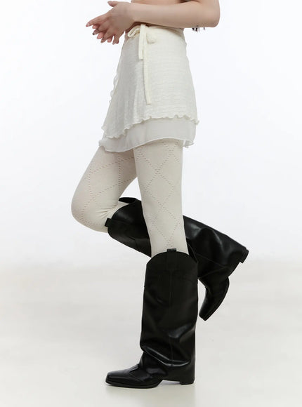 Lace Wrap Mini Skirt CA503