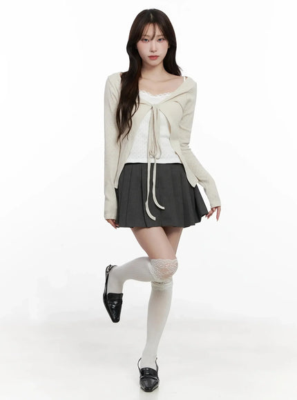 Chic Gray Pleated Mini Skirt IN514
