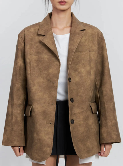 Matte Faux-Leather Jacket IS516