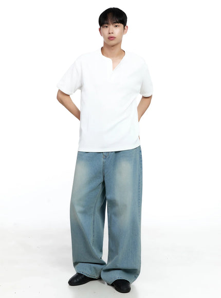 Men's Cotton Henley Tee IG520