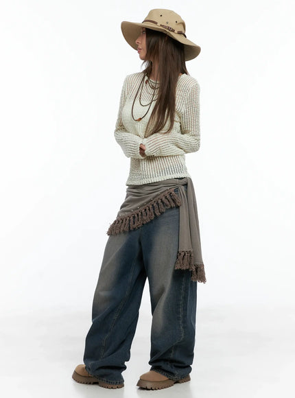 western-fringe-scarf-strapless-top-cs511