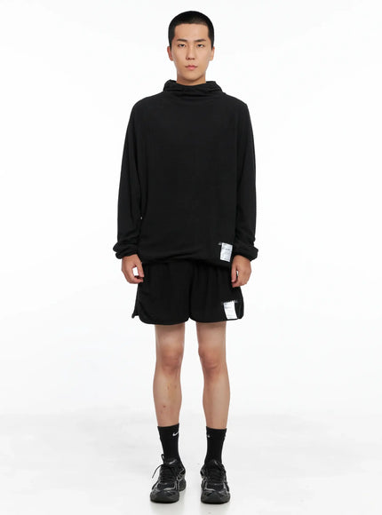 Men's Logo Detail Long Sleeve Hoodie IS502