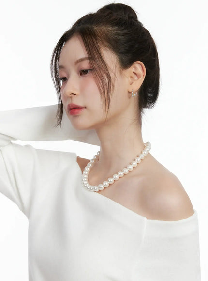 Basic Faux-Pearls Necklace IN510