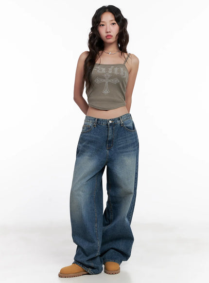 Y2K Cropped Rhinestone Tank CL521