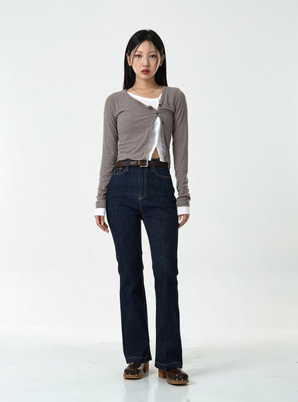 Layered Side Button Cardigan CG10