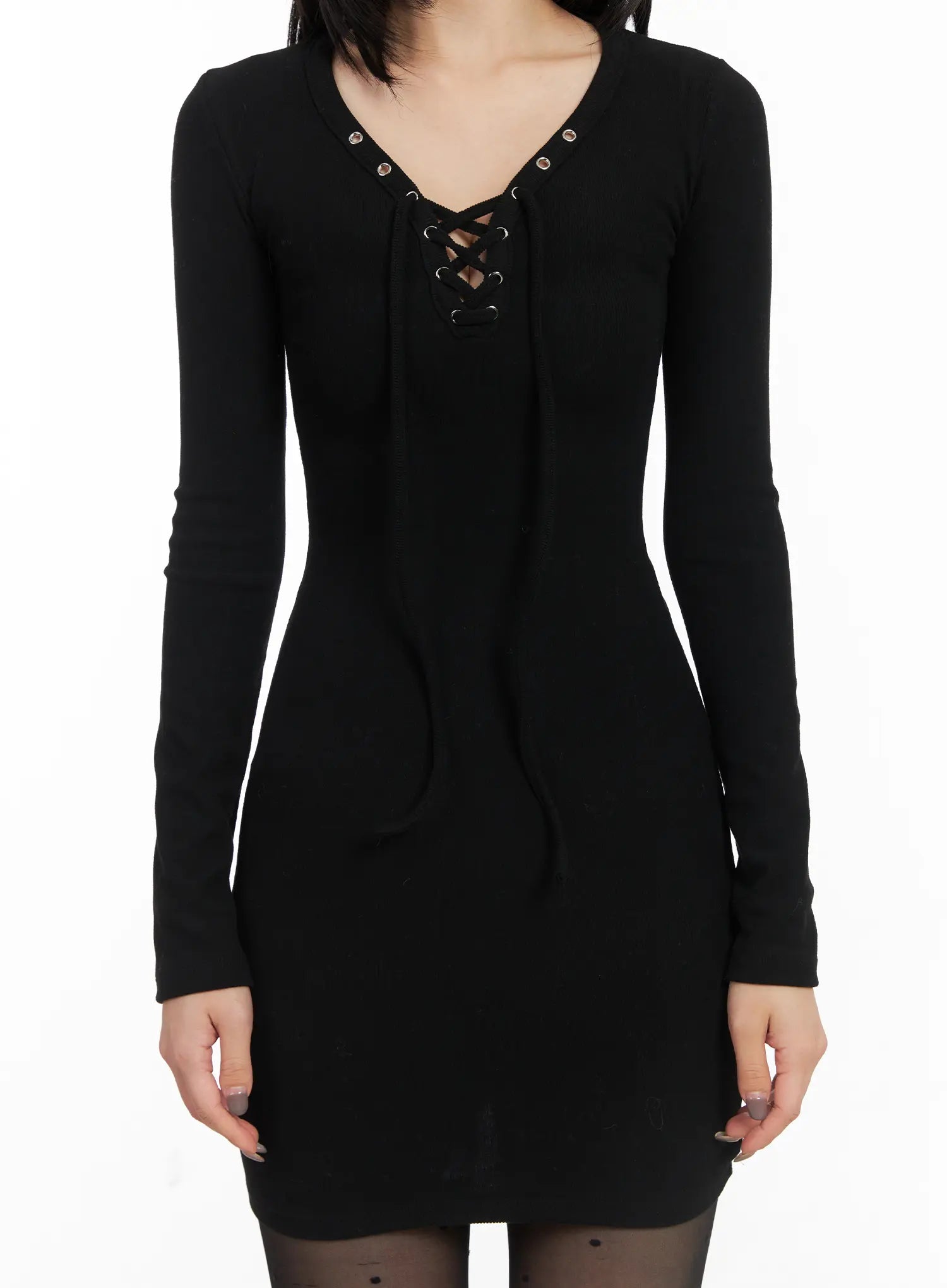 ribbed-lace-up-bodycon-mini-dress-cd508