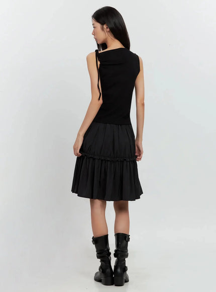 pleated-nylon-midi-skirt-is516
