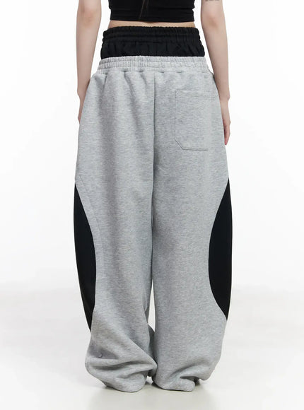 Layered Wide Leg Track Pants CM525