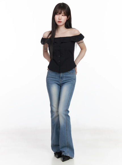 Frilled Off-Shoulder Blouse CF523