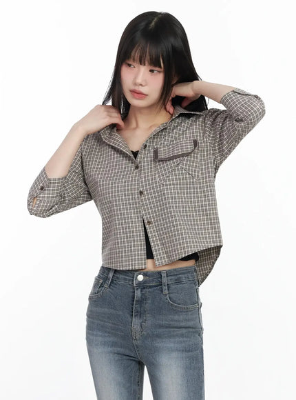 plaid-3-4-sleeve-shirt-im523