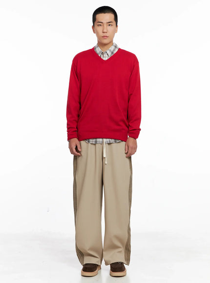 mens-side-plaid-drawstring-pants-ig529