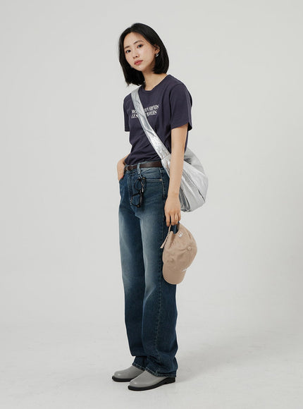 Faux Leather Half Moon Cross Body Bag OF310