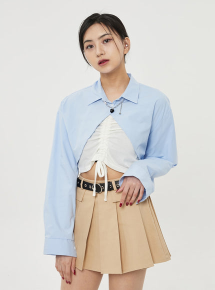 Pocket Pleated Mini Skirt BF315