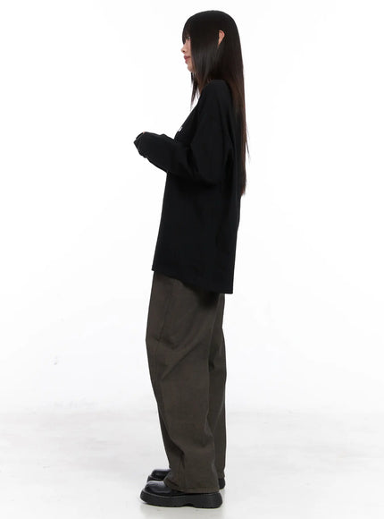 Graphic Oversized Long Sleeve Tee CN521