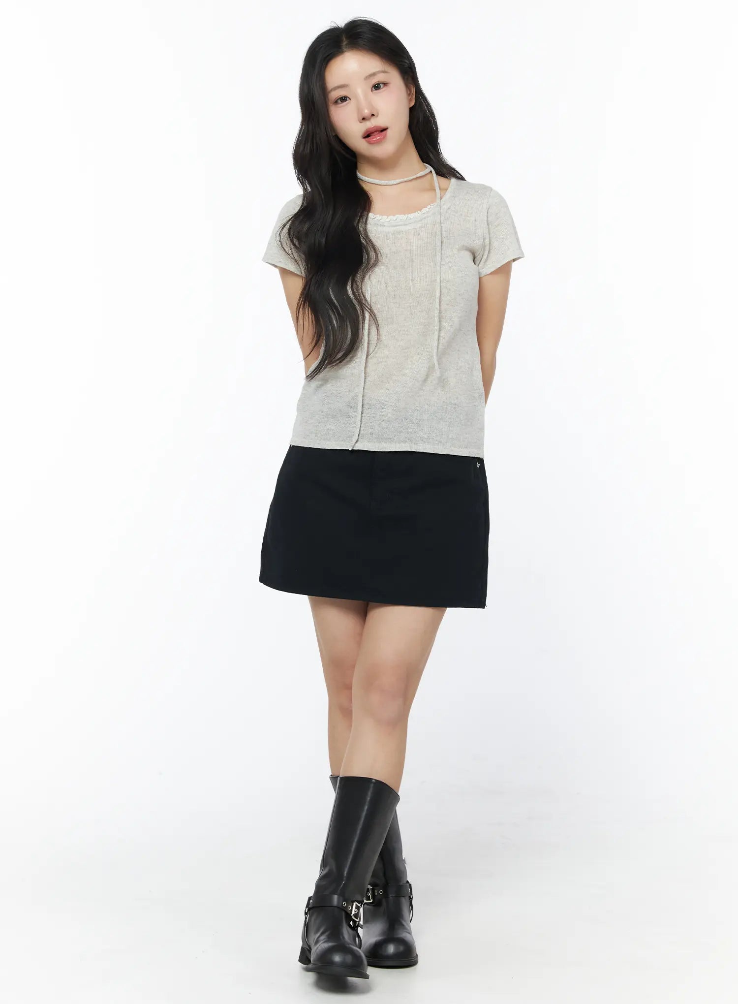 sheer-short-sleeve-top-and-scarf-cy522