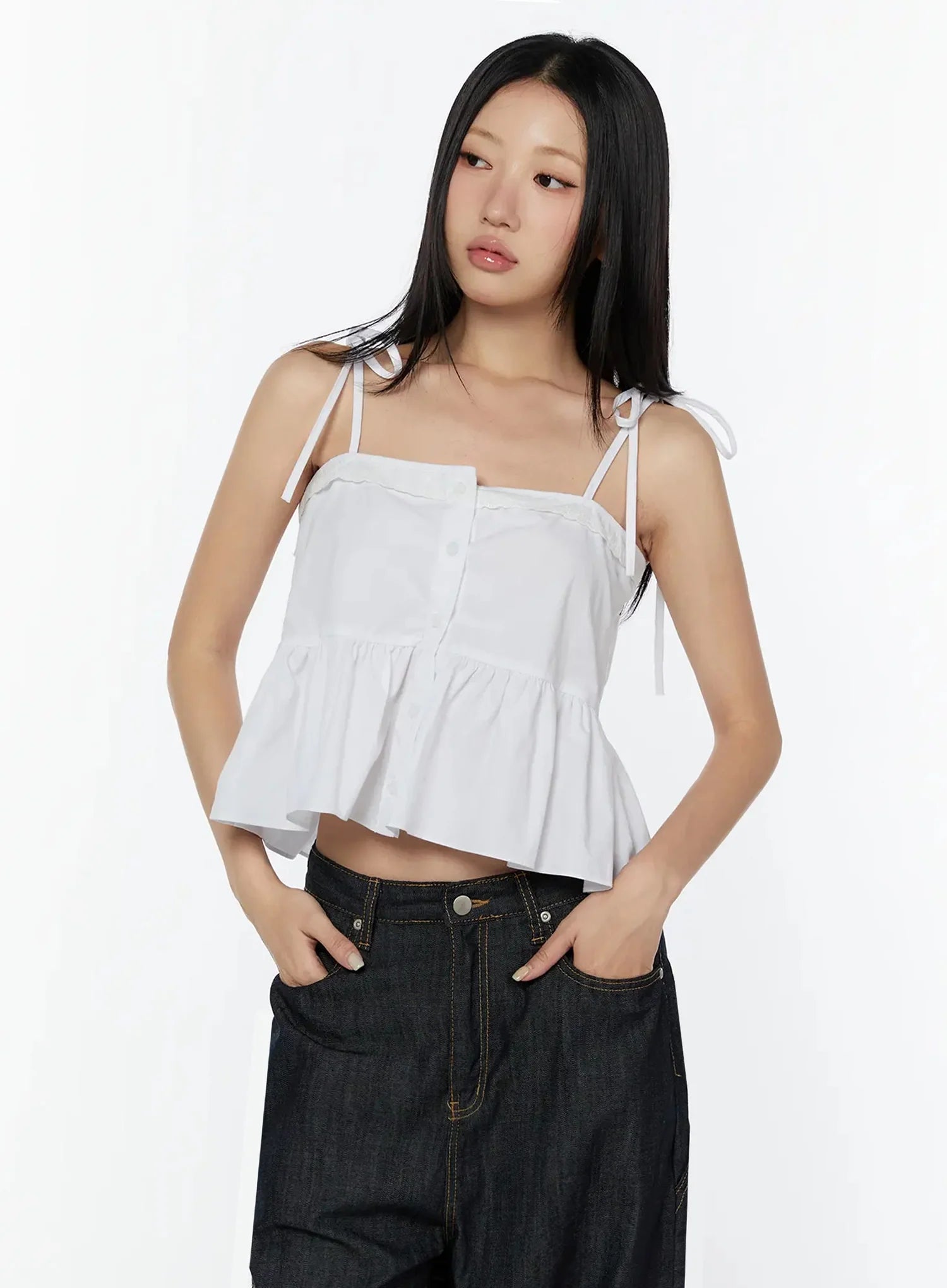 lace-trim-ruffle-blouse-iy526