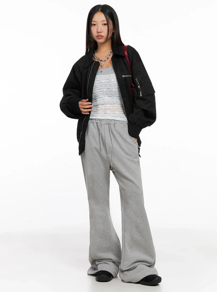 Oversized Zipper Bomber Jacket IG528