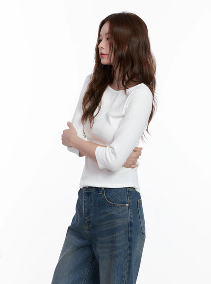 Casual Boat Neck 3/4 Sleeve Top CG520