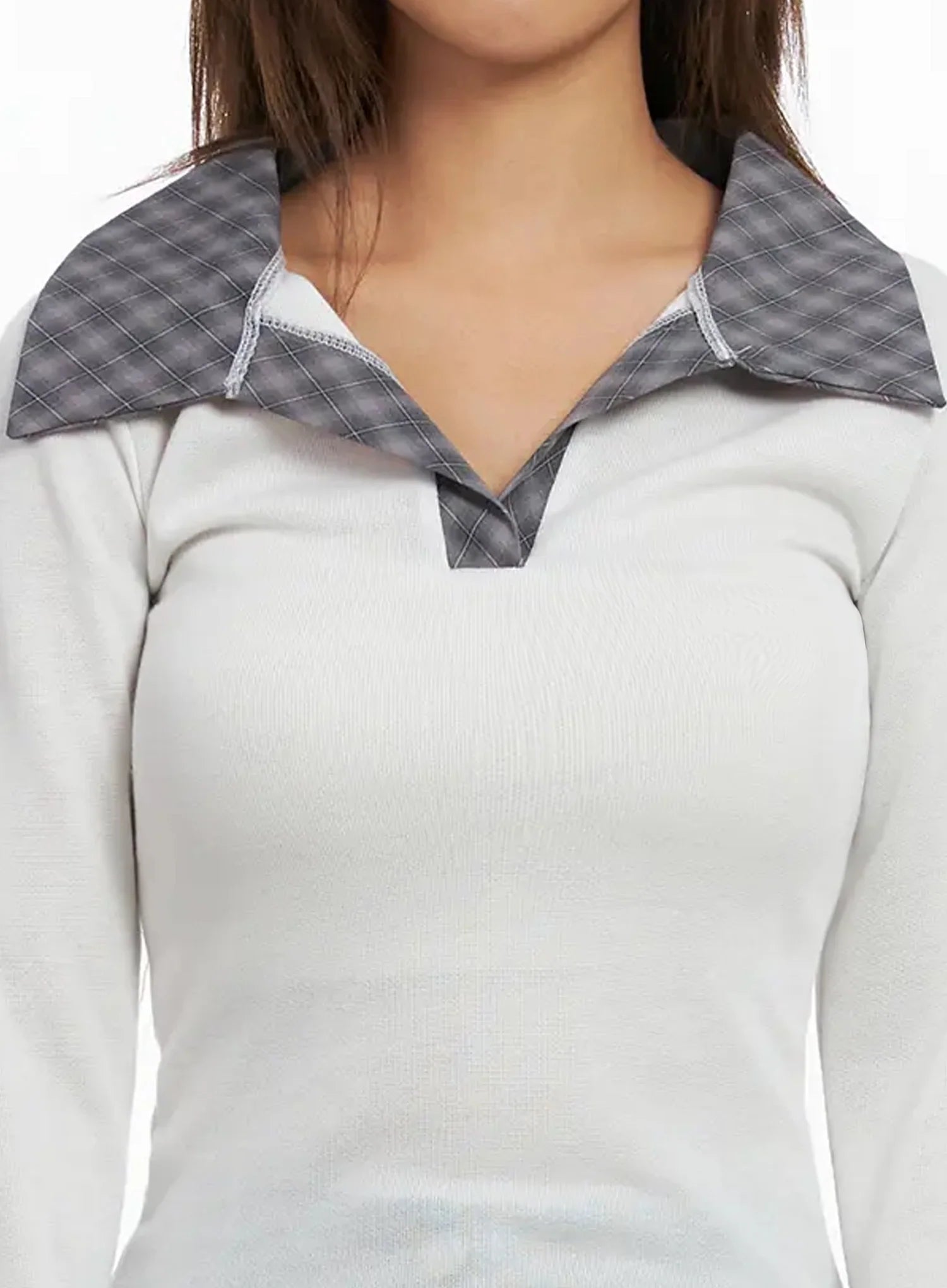 checkered-collar-top-in528