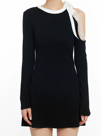 elegant-one-shoulder-laced-mini-dress-cj522