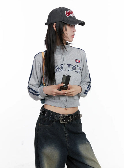 london-contrast-zip-up-jacket-cs510 / Gray