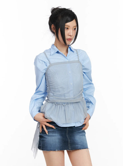 chic-layered-bustier-top-cm516 / Gray