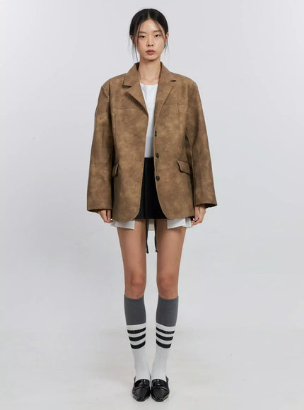 Matte Faux-Leather Jacket IS516