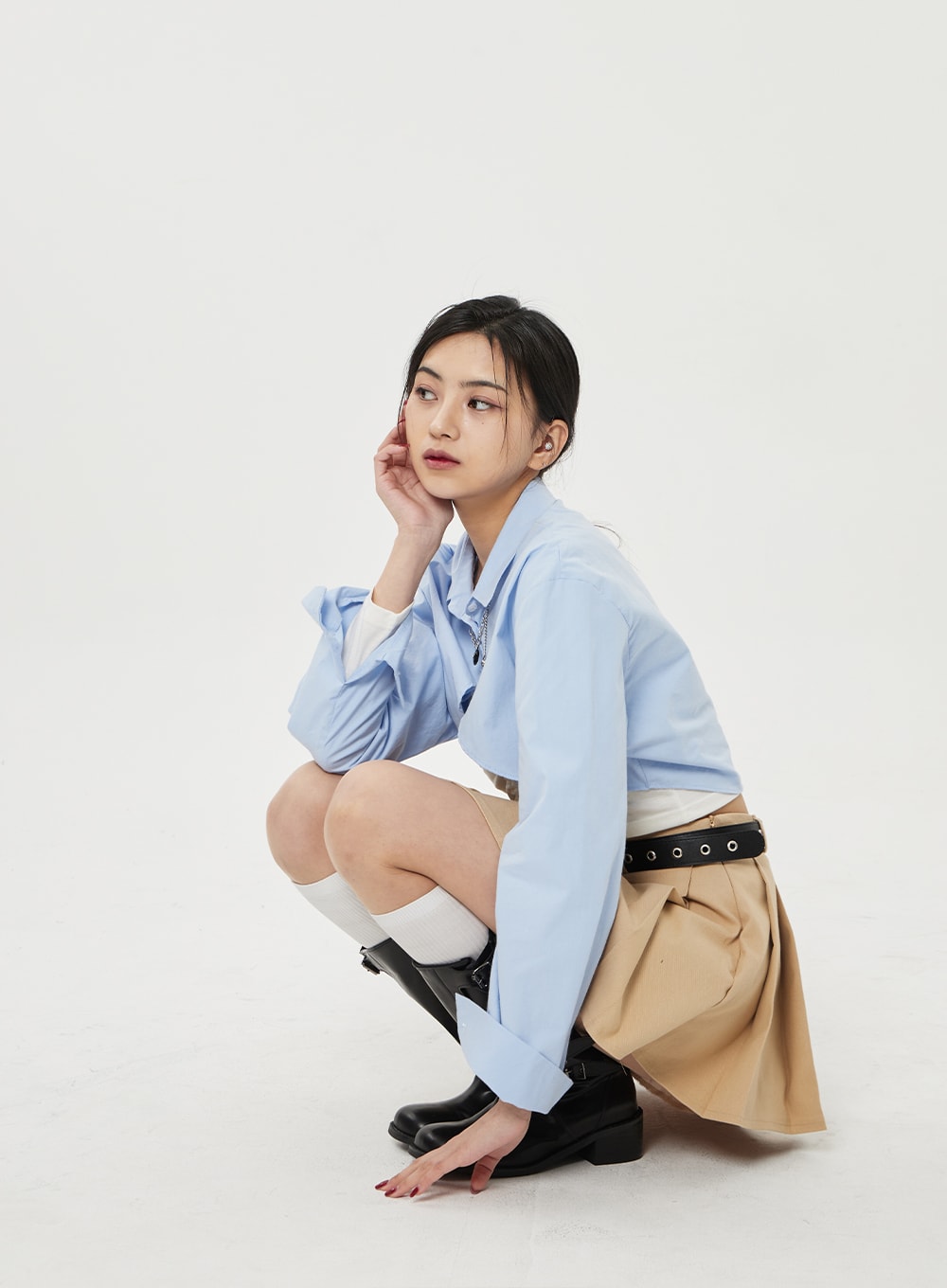 Pocket Pleated Mini Skirt BF315