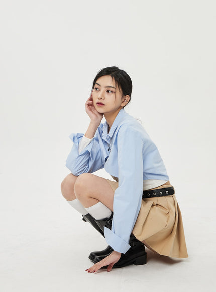 Pocket Pleated Mini Skirt BF315