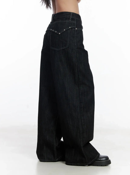 Violet Studded Baggy Jeans CJ530