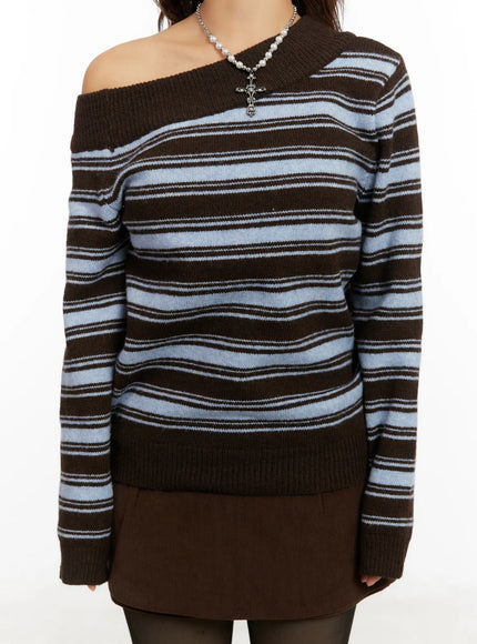 striped-off-shoulder-knit-sweater-cd517