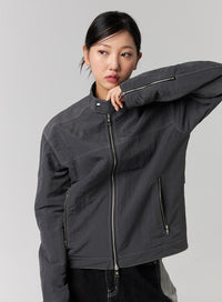 collarless-nylon-zip-up-jacket-cg329