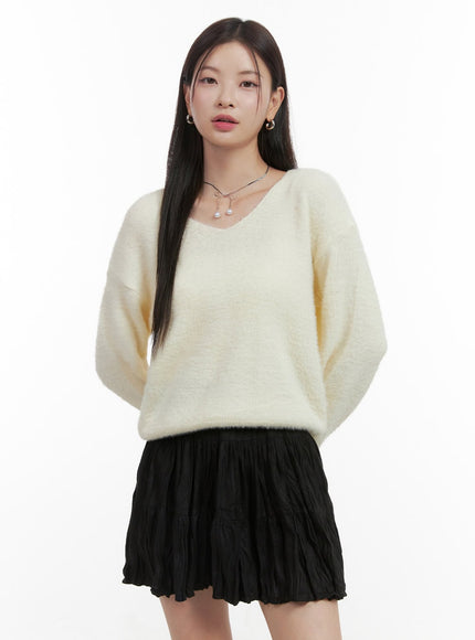 hairy-v-neck-knit-oo416