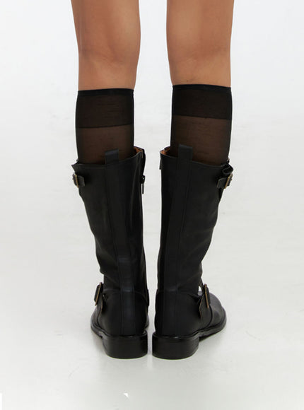 buckle-faux-leather-boots-il419