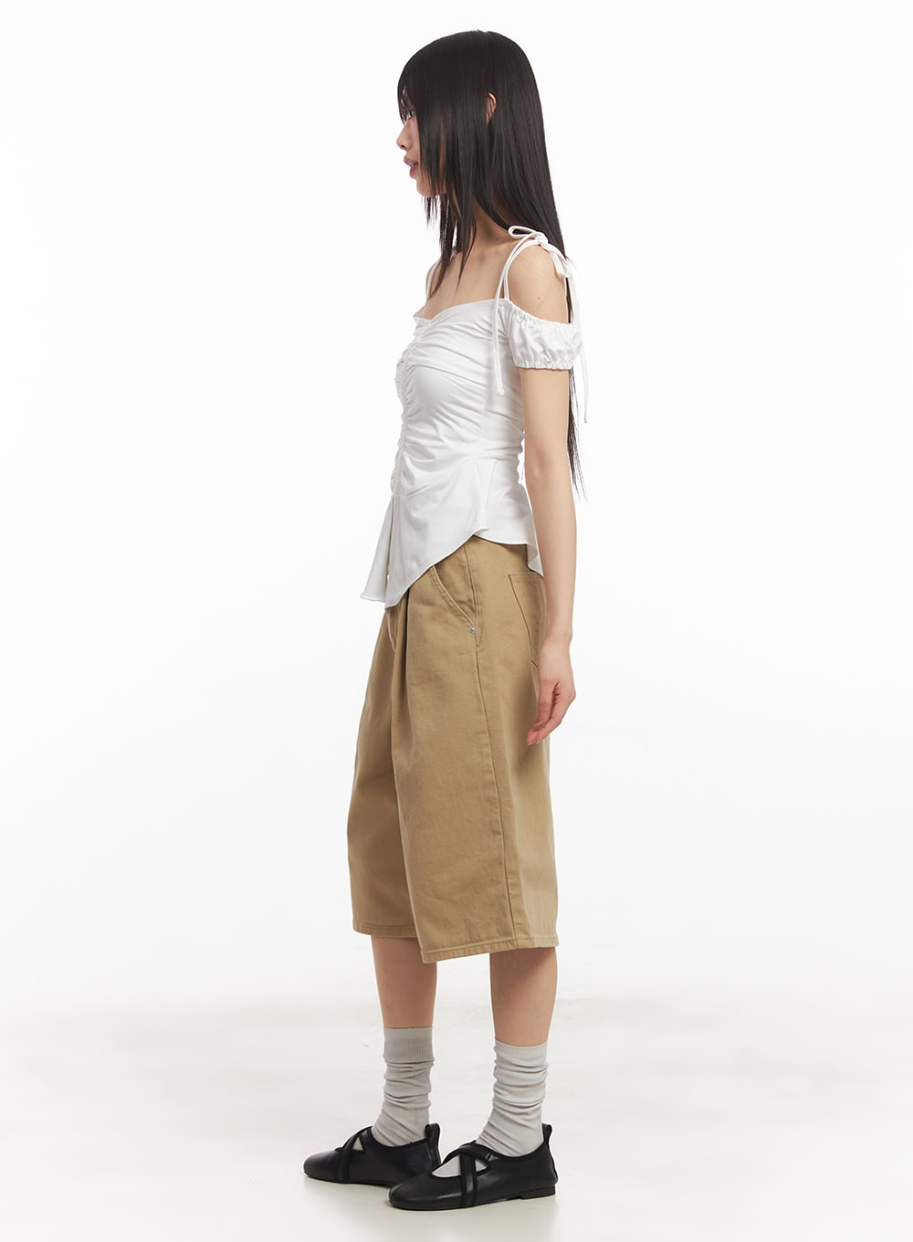 shirred-off-shoulder-puff-sleeve-top-ca523