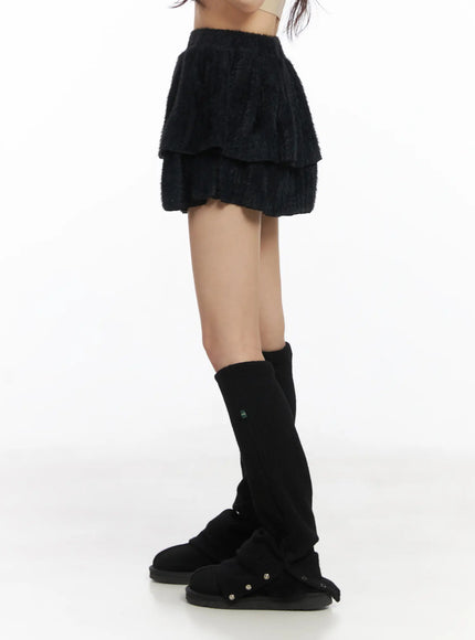 Pom-Pom Tiered Mini Skirt CD526