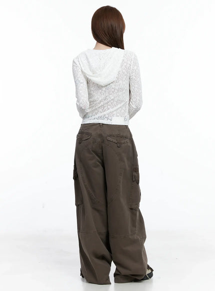 Utility Pocket Wide-Leg Trousers CS501
