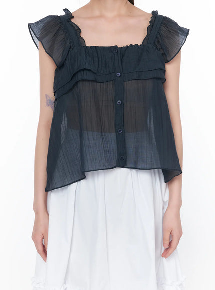 sheer-ruffle-sleeve-blouse-ca528