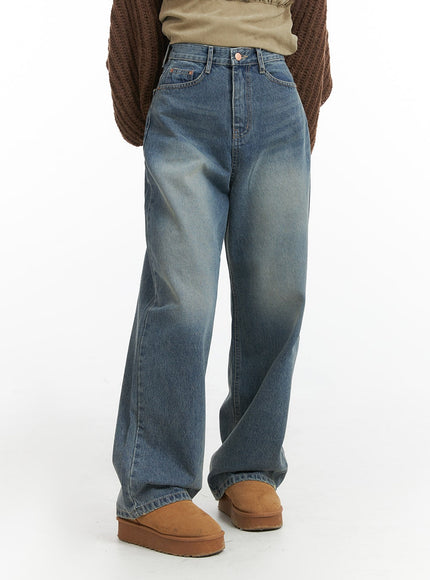 solid-mid-waist-pocket-straight-leg-jeans-ij411